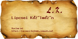 Lipcsei Kálmán névjegykártya