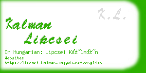 kalman lipcsei business card